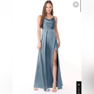 Azazie Dusty Blue Bridesmaids “Naomie” Dress in A16